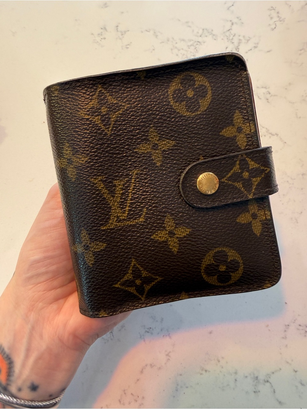 vintage authentic louis vuitton zippy compact wallet monogram canvas